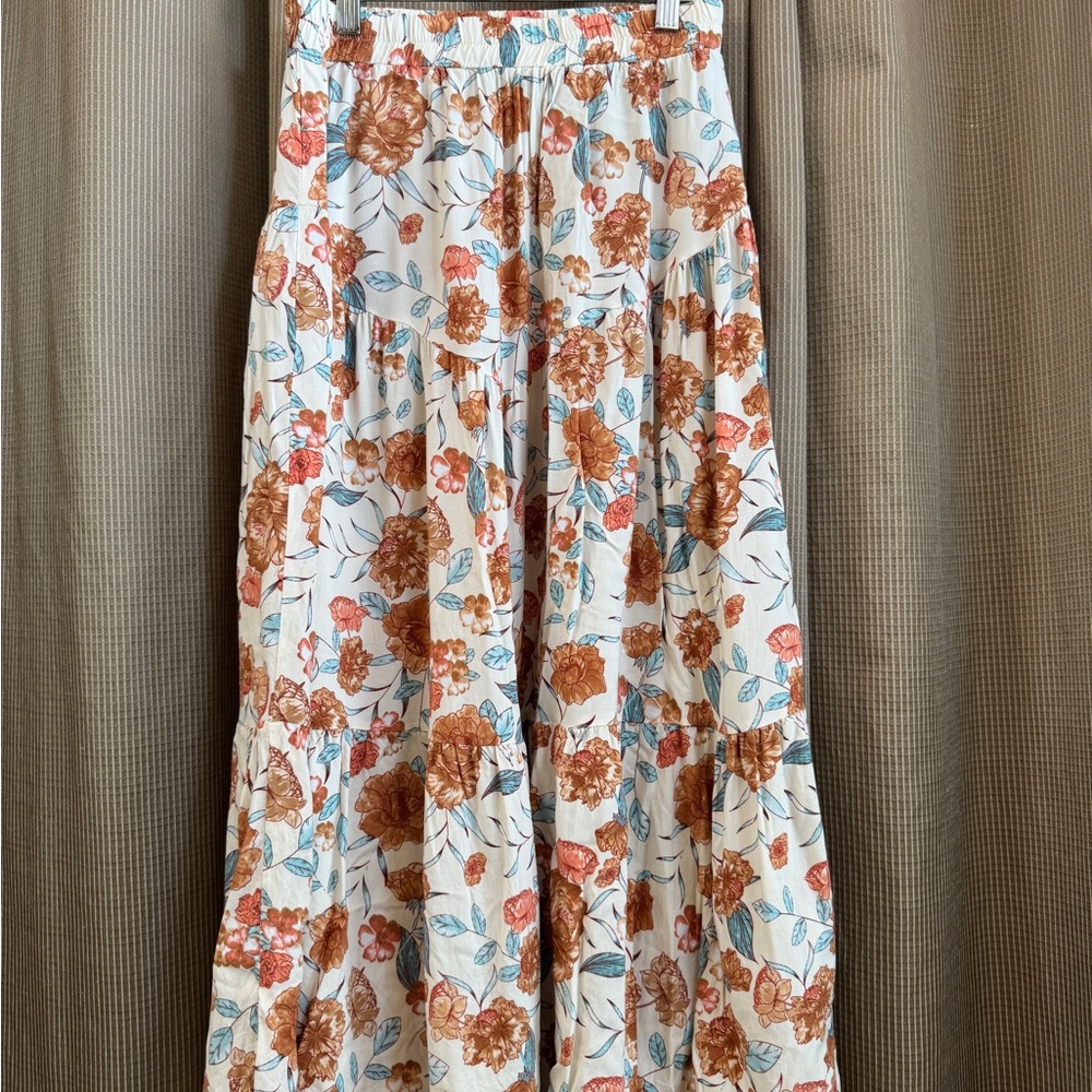 Hayden Floral Skirt in Cream and Rust